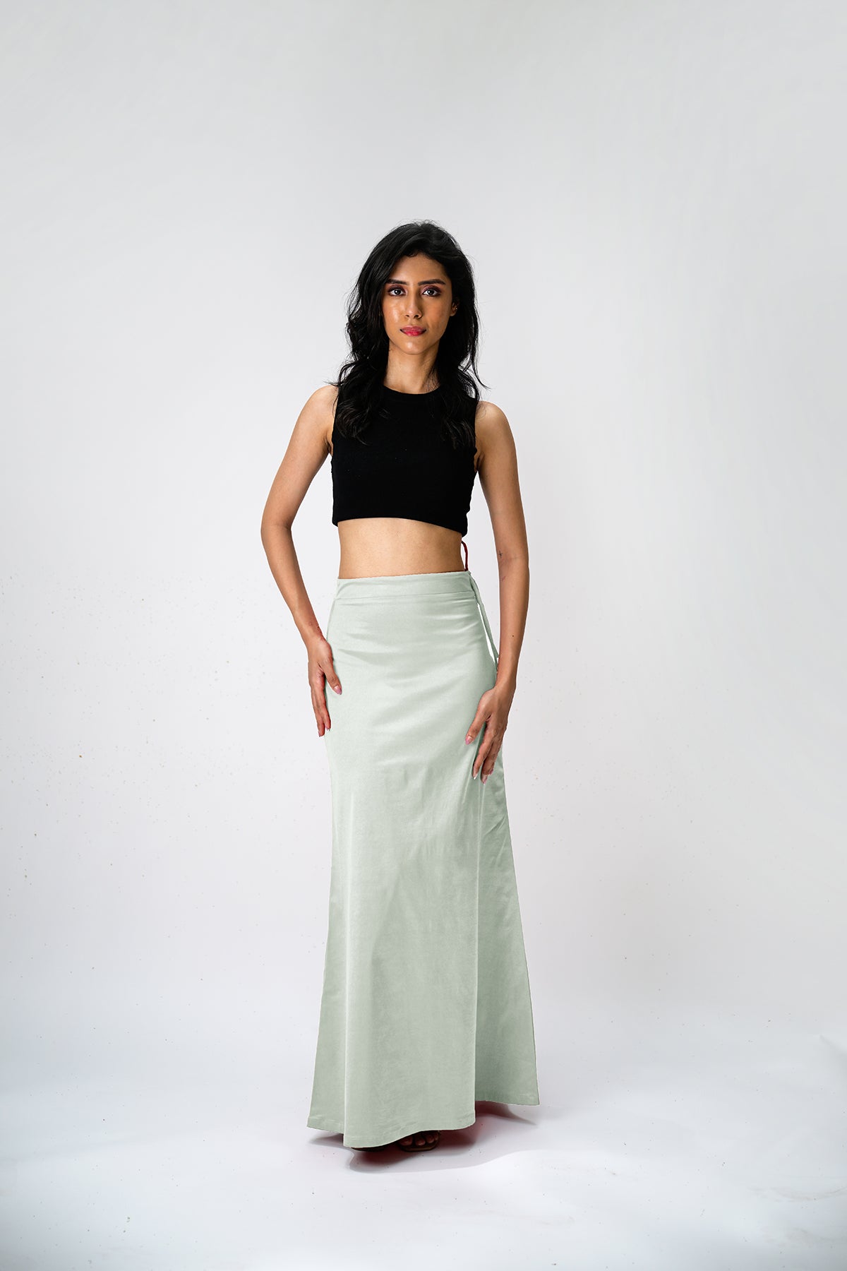 IT'S ME by Sandhya Malkud - Light Grey-Green Underskirt